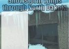 Snowstorm whips through North Dakota